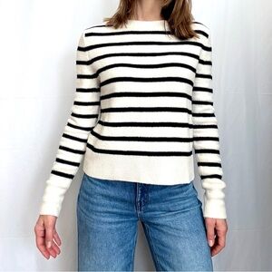 Banana Republic black and ivory white crew neck long sleeve sweater size XS